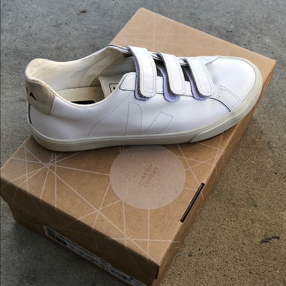 Veja Shoes - New Veja 3-lock leather extra white Pierre natural